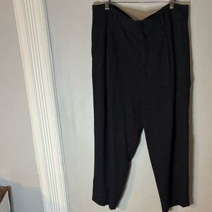 Zara Black Wool Cropped Pleated Trouser Pants Sz XXL